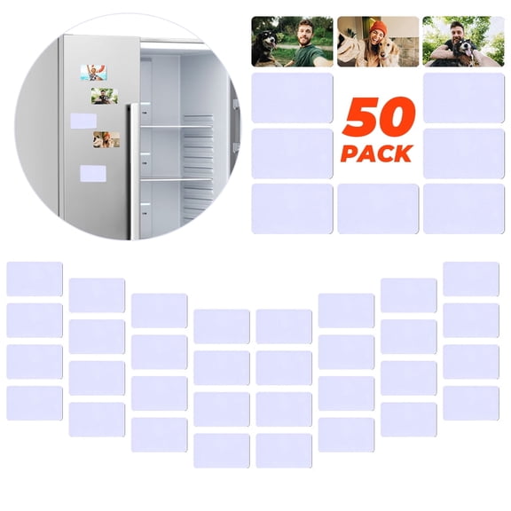 Sublimation Blank Rectangle Fridge Magnets, 3.5 x 1.9 Inch, 50-Pack