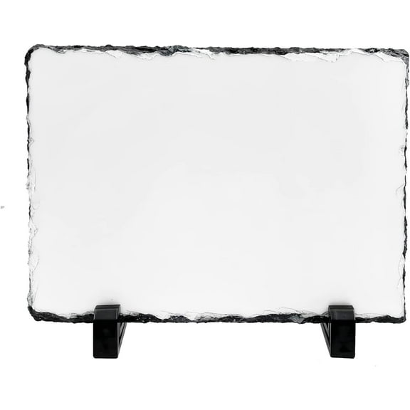 Sublimation Blank Slate Rock 5.9" x 7.8" Customized Memorial Frame with Display Stands Sublimation Personalized Picture Frame for Heat Transfer Printing (15x20cm Rectangle Shape)