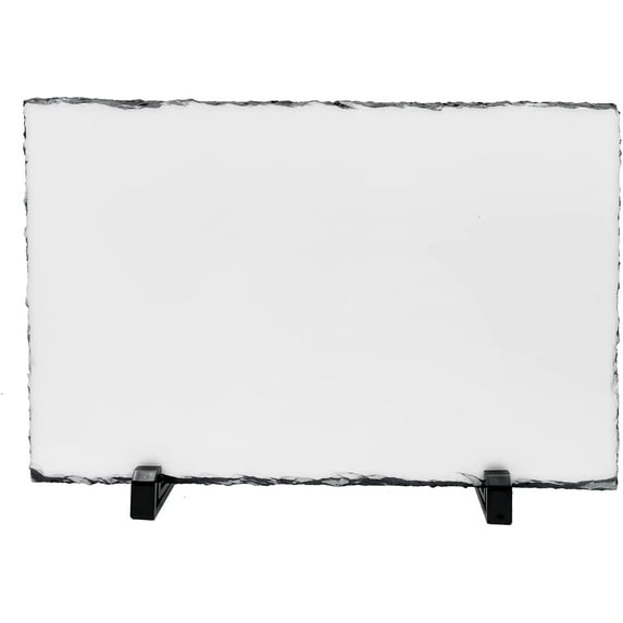 Sublimation Blank Slate Rock 7.8" x 11.8" Customized Memorial Frame with Display Stands Sublimation Personalized Picture Frame for Heat Transfer Printing (20x30cm Rectangle)