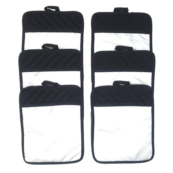 Sublimation Blanks 9"x7" Polyester/Cotton Black Pot Holders with Sublimation Pocket DIY Set of 6