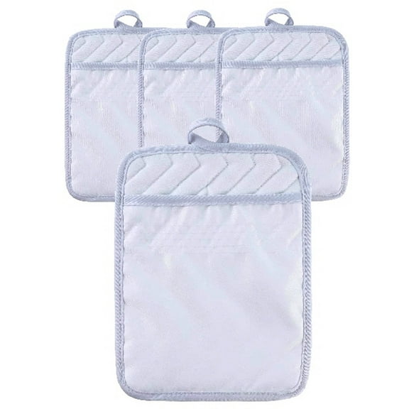 Sublimation Blanks 9"x7" Polyester/Cotton White Pot Holders with Sublimation Pocket DIY Set of 4