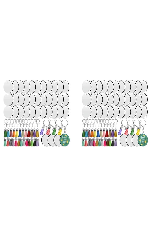 Sublimation Blanks Keychains,400 PCS 2Inch Round Sublimation Blanks Keychain Circle with Tassels,for DIY