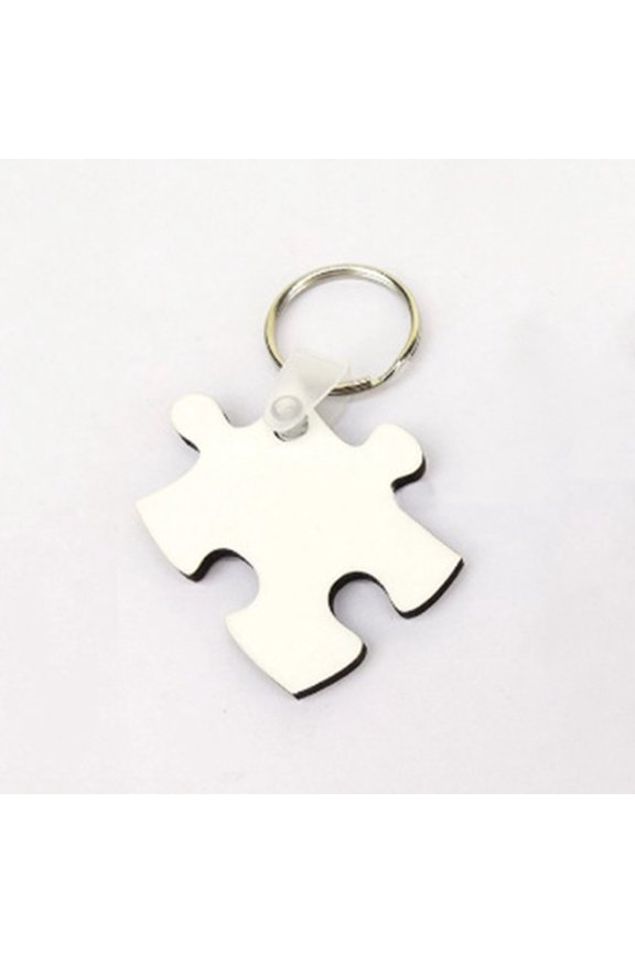 Sublimation Blanks Keychains Board Heat Transfer Keyring for Heat Press Puzzle Platinum White 7x5cm