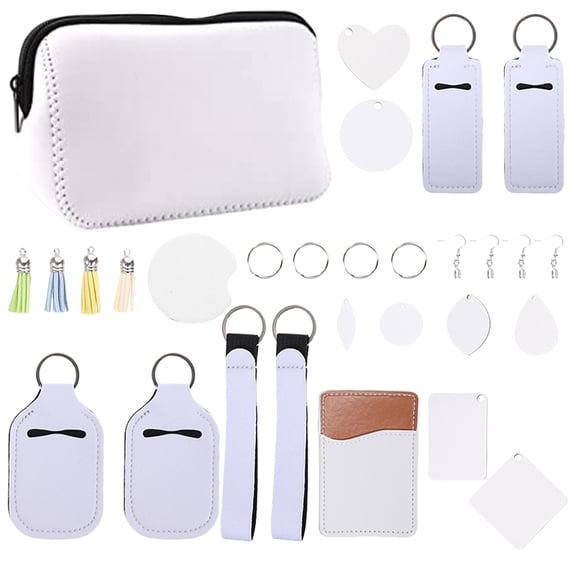 ifundom DIY Heat Transfer Keychain Set Multi Density Board for Decoration 1Set