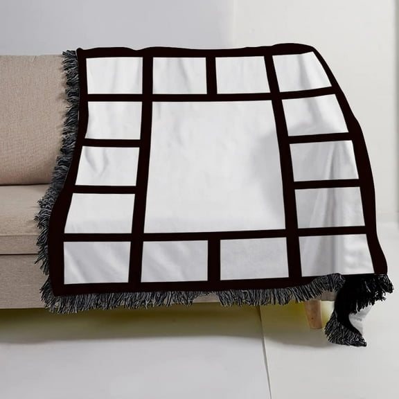 Sublimation Blanks Throw Blanket for Dad with 1/9/15/20 Printable Panels,Super Soft 330GSM Flannel Plush Sublimation Custom Personalised Photo Blanket (Best Dad Ever 8 Panels, 50'' x 40'')