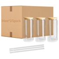 thumbnail image 1 of Sublimation Blanks bulk Double Wall Glass,16 oz Pre Drilled Sublimation Snow Globe Glass With Bamboo Lid and Straw Reusable Clear Beer Can Mason Jar Mug for Snow Globe Glitter DIY, 1 of 9