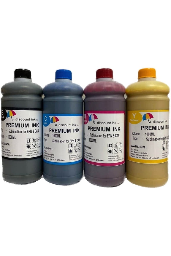 Sublimation Bulk Refill Ink Bottles Heat Transfer Sublimate Ink HTV for All Inkjet Printers - 1000ml Bottles