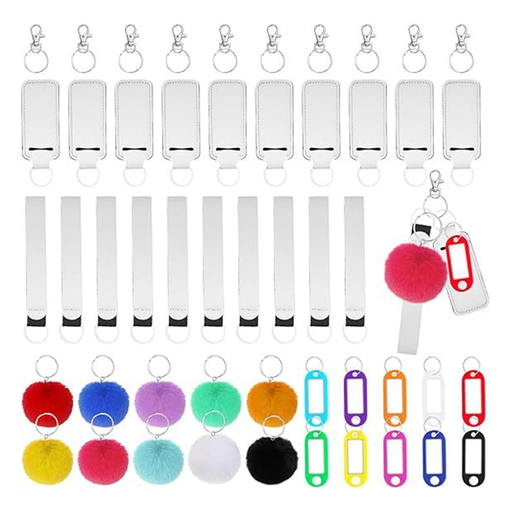 Portable Neoprene Lipstick Keychain Holder Anti-lost Lanyard Keyrings Decoration for Women's Bags Backpack