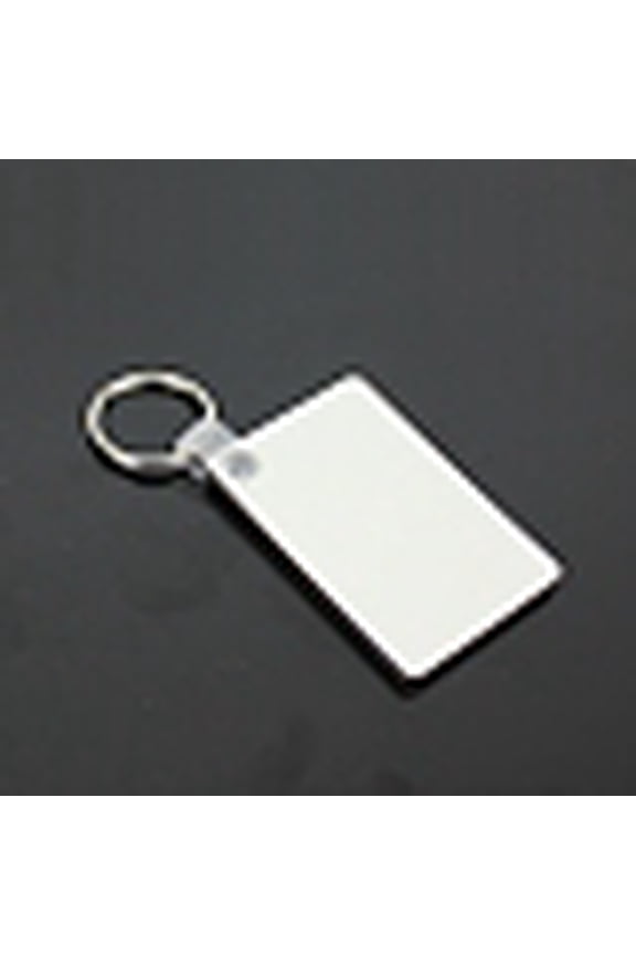 Sublimation Double-Sided Blank MDF Keychains with Rectangle Platinum Shape Wooden Hard Board Pendants and Iron Split Key Rings 6x4x0.3cm