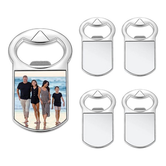 Sublimation Fridge Magnet Bottle Opener Blanks, Personalized Photo Gifts Heat Transfer for Favors Wedding 5Pcs
