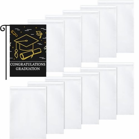 Sublimation Garden Flag Blank Bulk 12x18inch Sublimation Banner Blank Polyester Flags DIY Canvas Sign for Garden Lawn and Yard Courtyard Outside Decoration(20 Pieces)