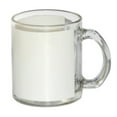 thumbnail image 1 of Sublimation Glass Clear Transparent White Patched Blank Gift Mug 11 ounces 1 piece Heat Thermal Coating Transfer dye Diswashable Microwave Safe, 1 of 5