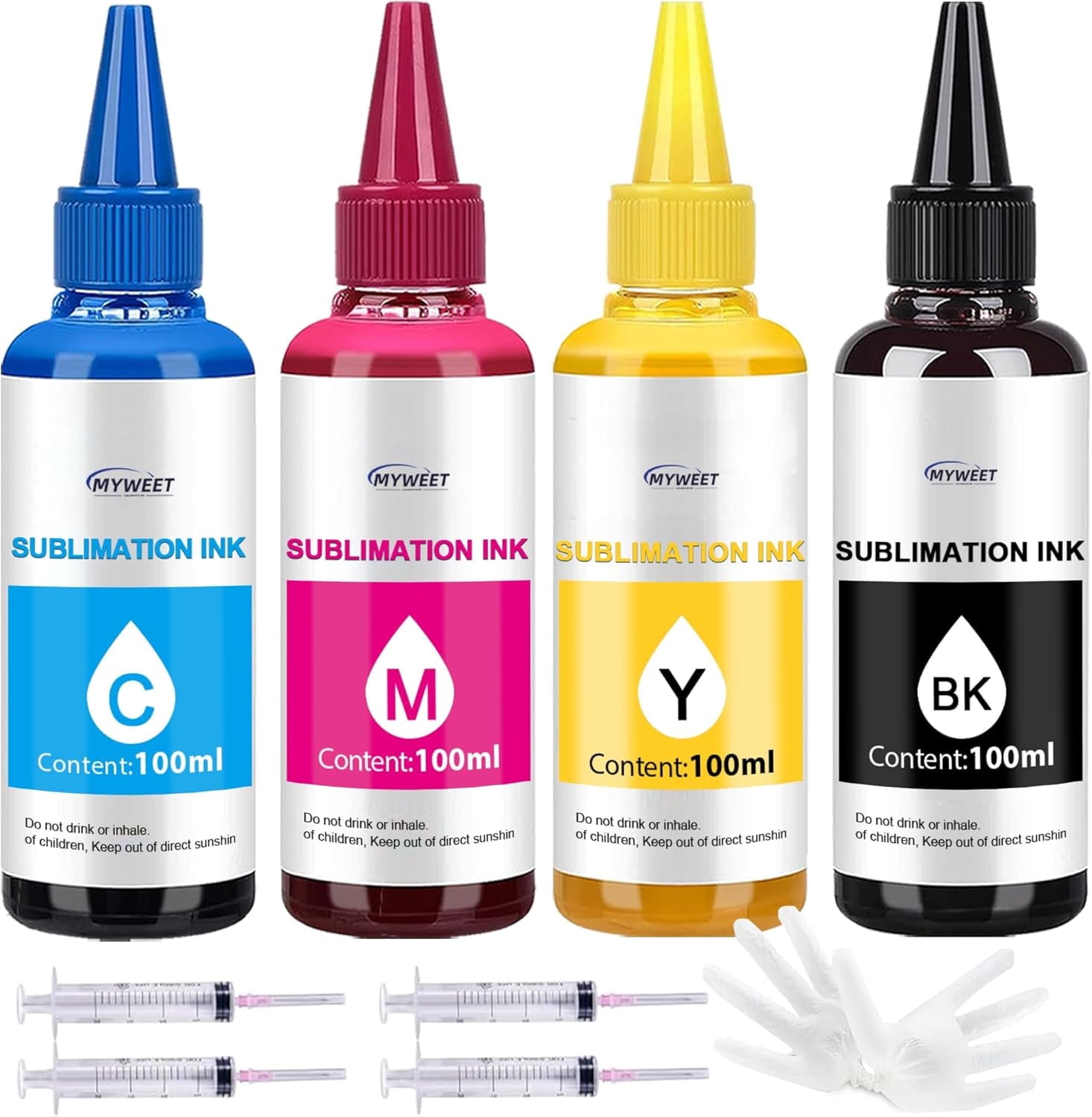Sublimation Ink 4x100ml Compatible for Epson ET-2400 ET-2720 ET-2760 ET-2800 ET-2803 ET-2830 ET-4800 ET-3760 ET-2850 Inkjet Printer Sublimation Ink