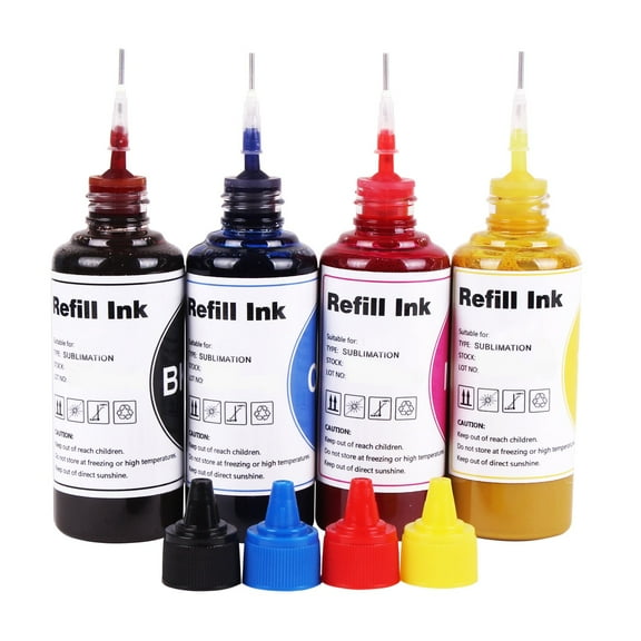 Sublimation Ink Bottle Inkjet Printers Refillable Ink Cartridge CISS for Workforce WF-4720 WF-4730 WF-4734 WF-4740 WF-7310 EC-4020 EC-4030 EC-4040 Heat Press Transfer on Mugs, T-Shirt
