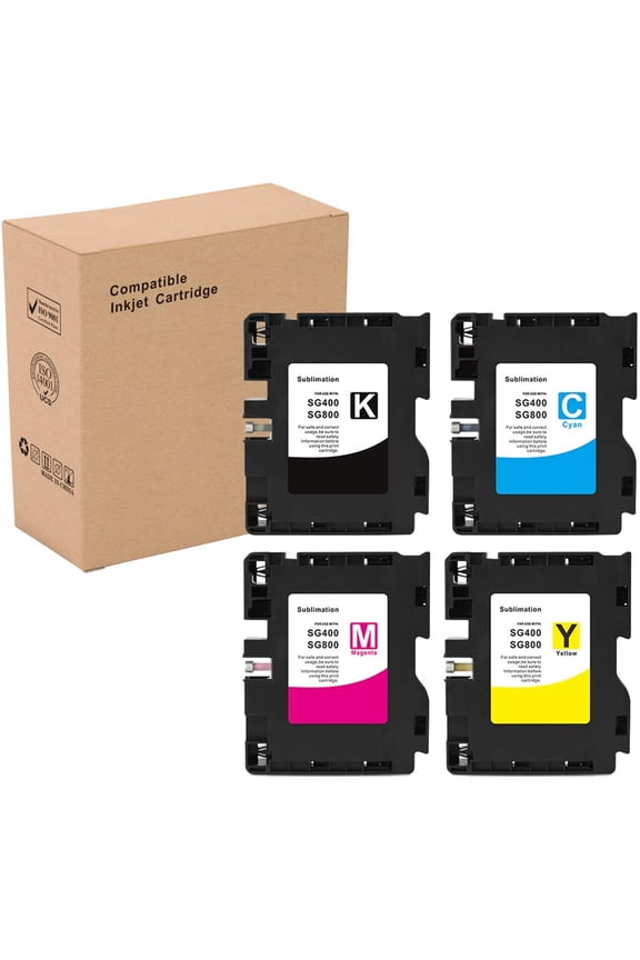 Sublimation Ink Cartridge Compatible for Virtuoso SG400 SG 800 Printer (1 Black, 1 Cyan, 1 Magenta, 1 Yellow, 4-Pack)