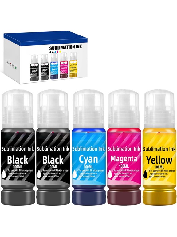 Sublimation Ink Refill Bottles Work for ET-2800 ET-2803 ET-15000 ET-2720 ET-2400 ET-2750 ET-2760 ET-2840 ET-2850 ET-3760 ET-4800 ET-4700 for Heat Press Transfer on Mugs T-Shirts 500ML
