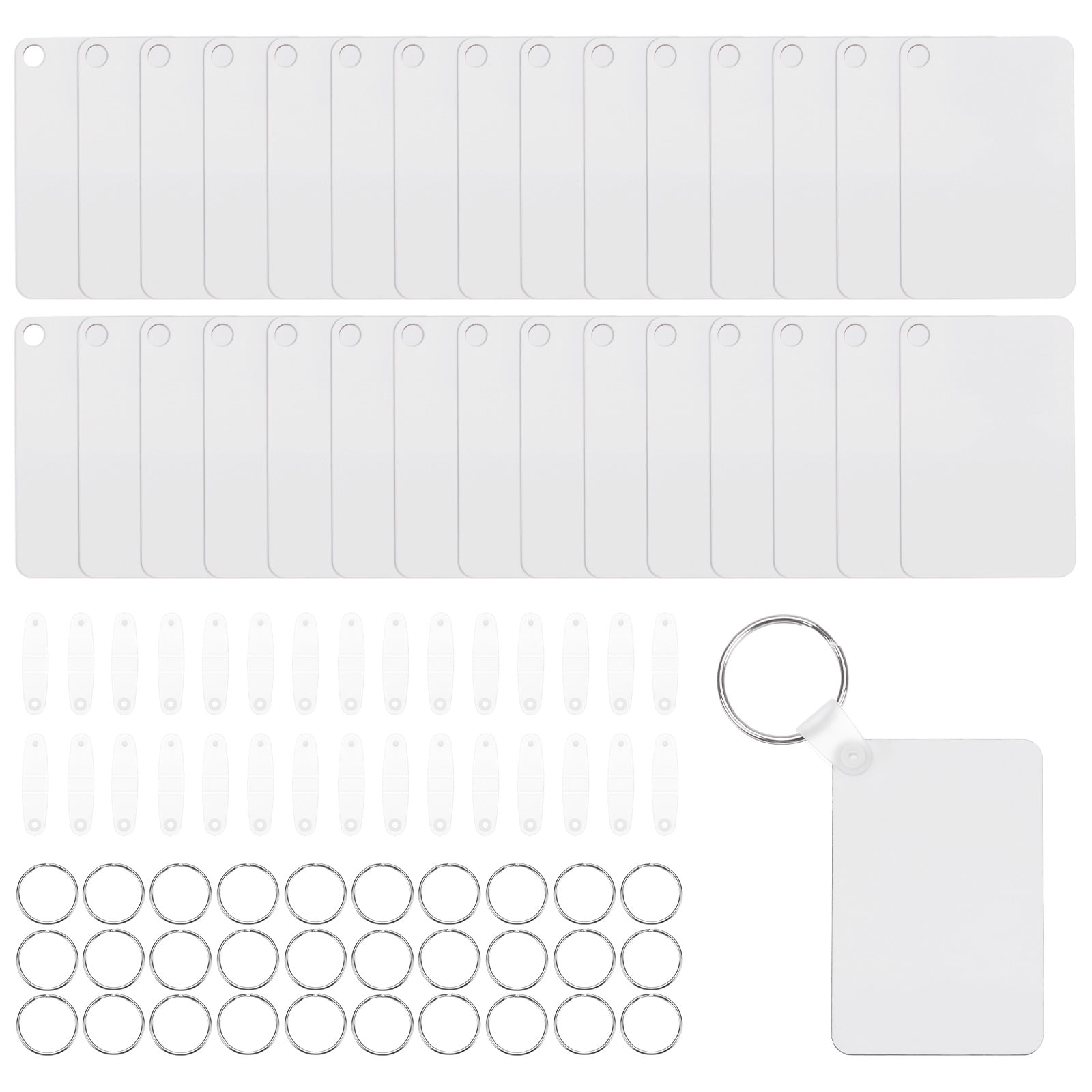 Sublimation Keychain Blanks Rectangle Shape 60mm x 40mm, 30 Sets ...