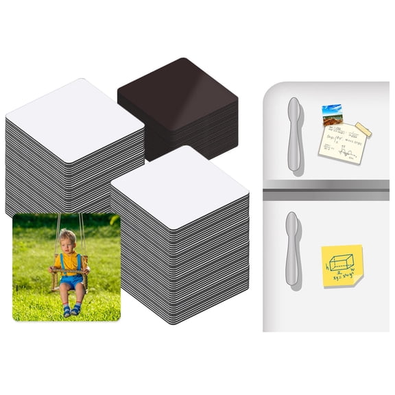 Sublimation Magnet Blanks Bulk 25 Aluminum & 25 Magnets 3x3 Inch Metal Fridge Sign Kit