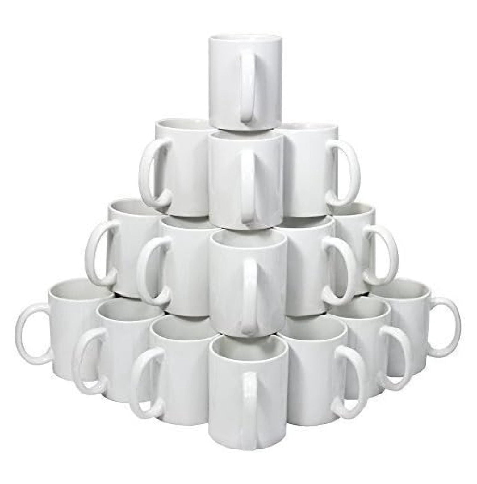 Sublimation Mugs 11oz - Case of 36 - Stoneware Mugs with C-Handle for Heat Press - Dishwasher & Microwave Safe - White Ceramic Mugs for DIY Crafts