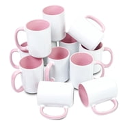 Sublimation Mugs 15 oz, Sublimation Blanks, Bulk Coffee Mugs, Pink Cups for Coffee,Latte, Soup, Milk, Hot Cocoa Set of 12