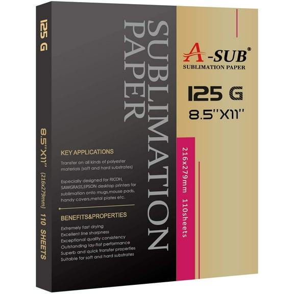 Sublimation Paper 8.5x11 Inch 110 Sheets ONLY Compatible with Sublimation Printer and Sublimation Ink 125g