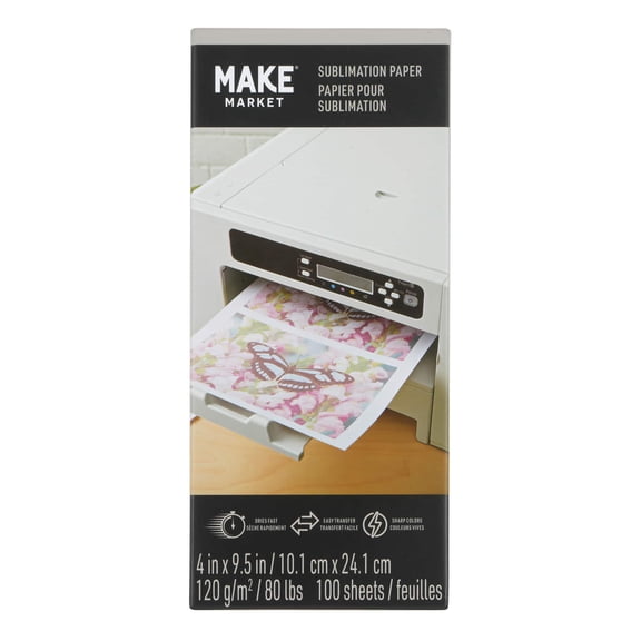Sublimation Paper by Make Market â€“ 4" x 9.5" Fast-Drying Sheets for Heat Transfer Printing - 12 Pack