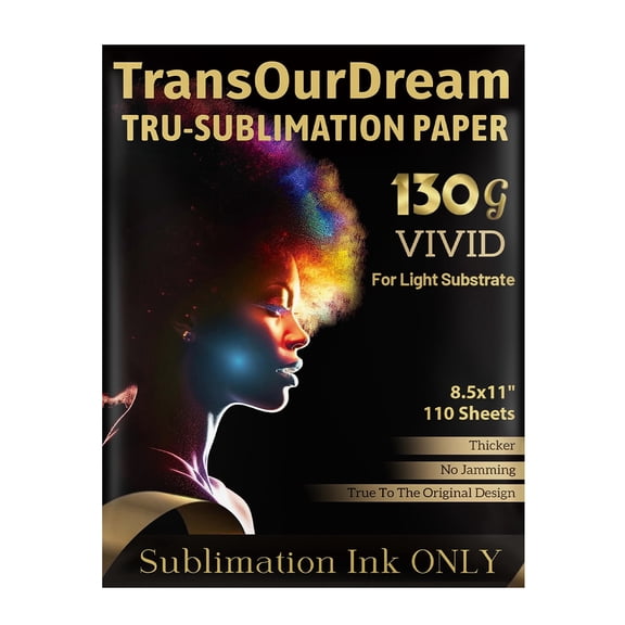 TransOurDream Sublimation Paper for Inkjet Printers (Vivid, 8.5x11", 110 sheets) Sublimation Heat Transfer Paper For Sublimation Ink Only