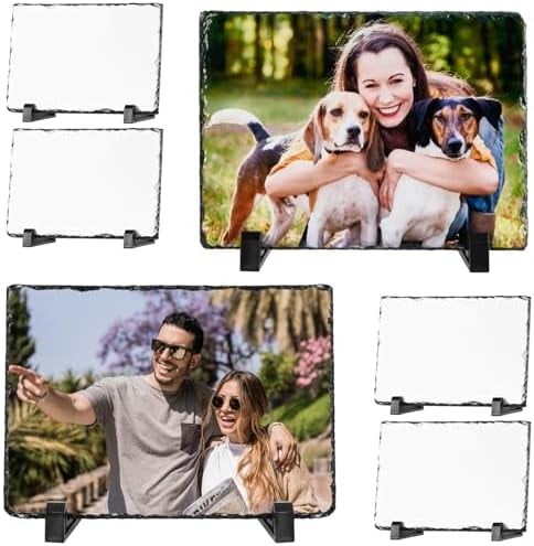 Sublimation Slate Blanks, Sublimate Slates With Display Holder, 6 Pack ...