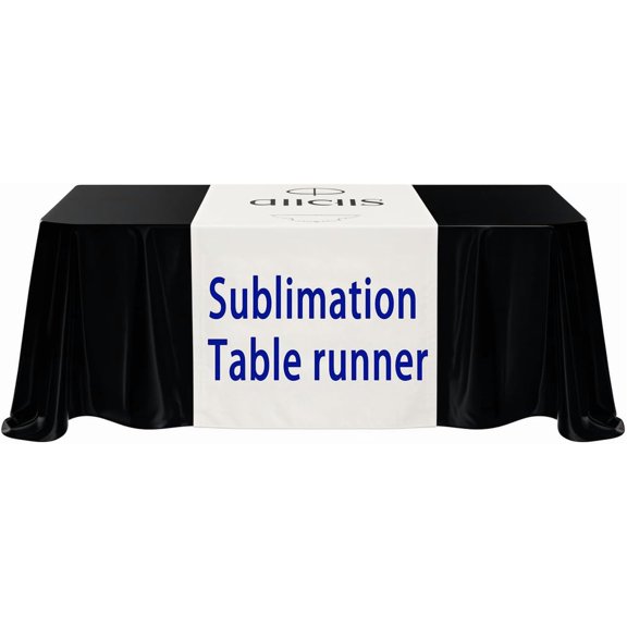Sublimation Table Banner 72" x 24" White 100% Polyester Table Runner Sublimation Blanks Personalized Table Runner with Logo,Table Decor, Party Decor, Vendor Booth, Blank Banner (1 PCS)