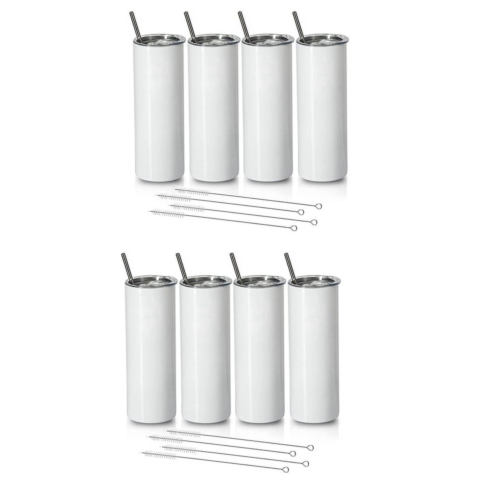 BetterSub 20 Oz Sublimation Tumblers 6-Pack - Stainless Steel Blanks With Lids, Straws, Brushes & Gift Boxes