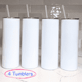 thumbnail image 1 of Sublimation Tumblers Blanks 20 oz with Plastic Straw, Heat Press Tumblers, Skinny Tapered Drinkware, Gift for Makers, 4 pcs, 1 of 7