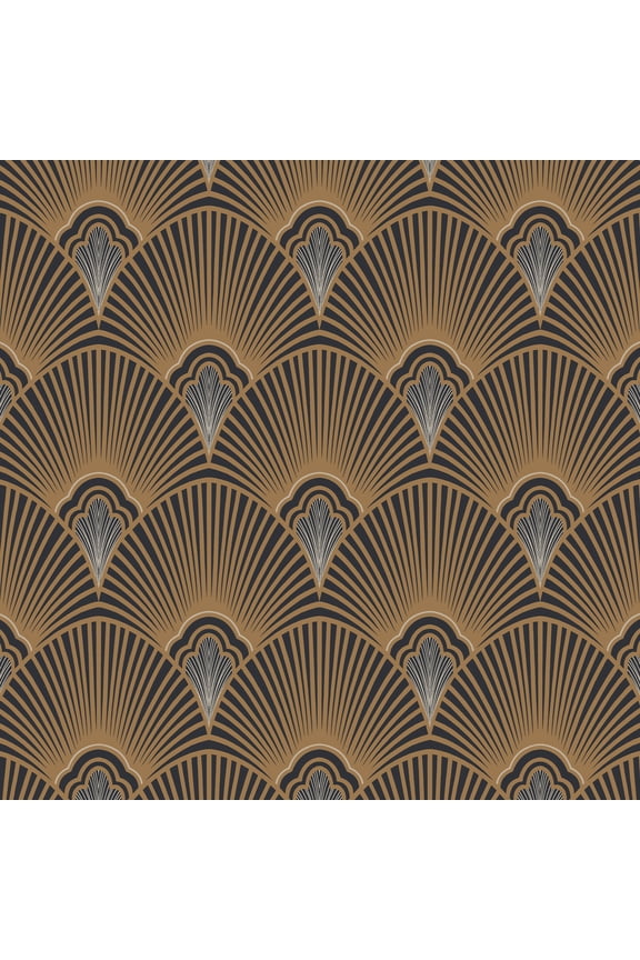 Art Deco Black and Gold Wallpaper