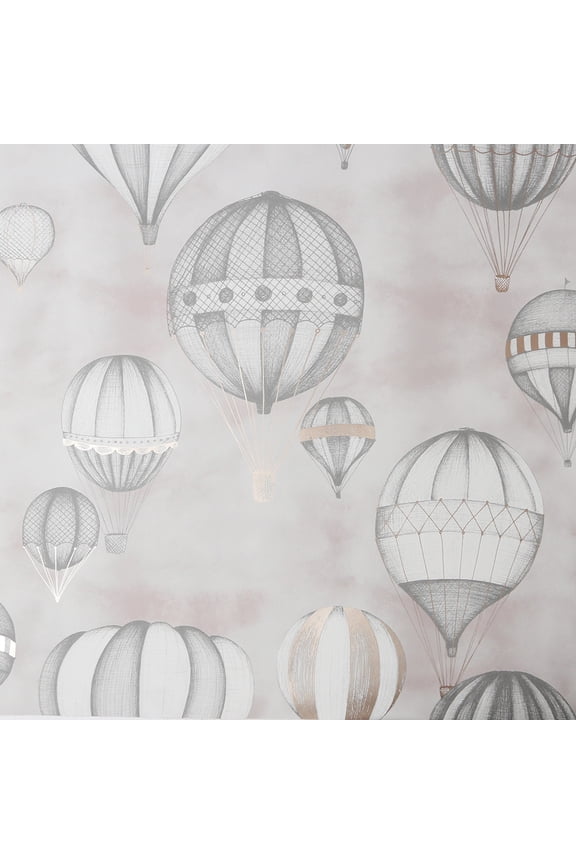 Balloon Fiesta Grey and Rose Gold Wallpaper - N/A
