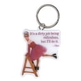 thumbnail image 1 of Sublime Design Dirty Job Woman on Step Ladder - Metal Keychain, 1 of 1