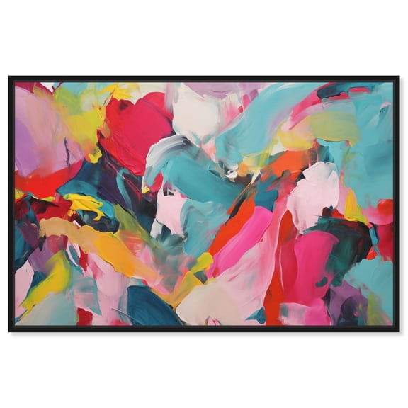 Sublime Fusion Layers II Canvas Maximalist Abstract by Art Remedy, Black Frame, 15" x 10"