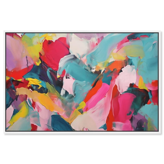 Sublime Fusion Layers II Canvas Maximalist Abstract by Art Remedy, White Frame, 30" x 20"
