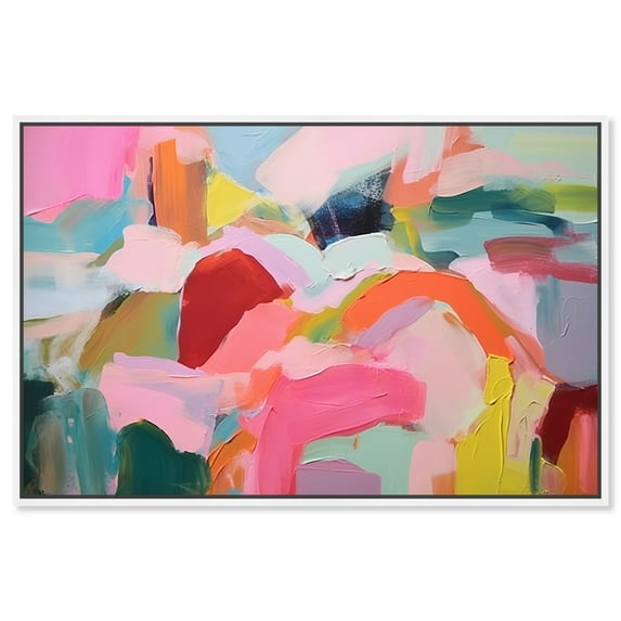 Sublime Fusion Layers III Canvas Maximalist Abstract by Art Remedy, White Frame, 30" x 20"