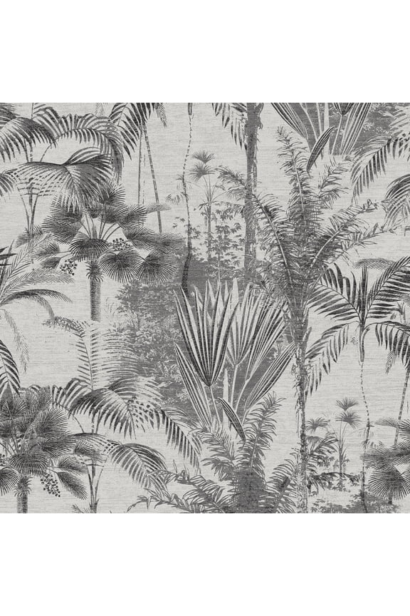 Jungle Texture Mono Wallpaper