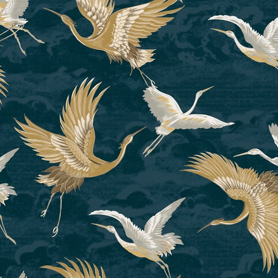Sublime Kranes Petrol Wallpaper