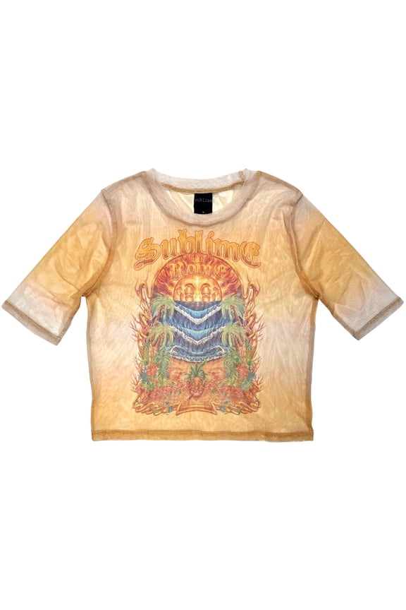 Sublime Ladies Mesh Crop Top: Summer Season (Orange)