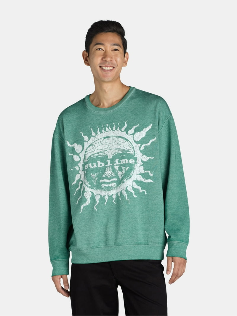 Sublime Men's & Big Men's Burnout Crewneck Fleece Sweatshirt