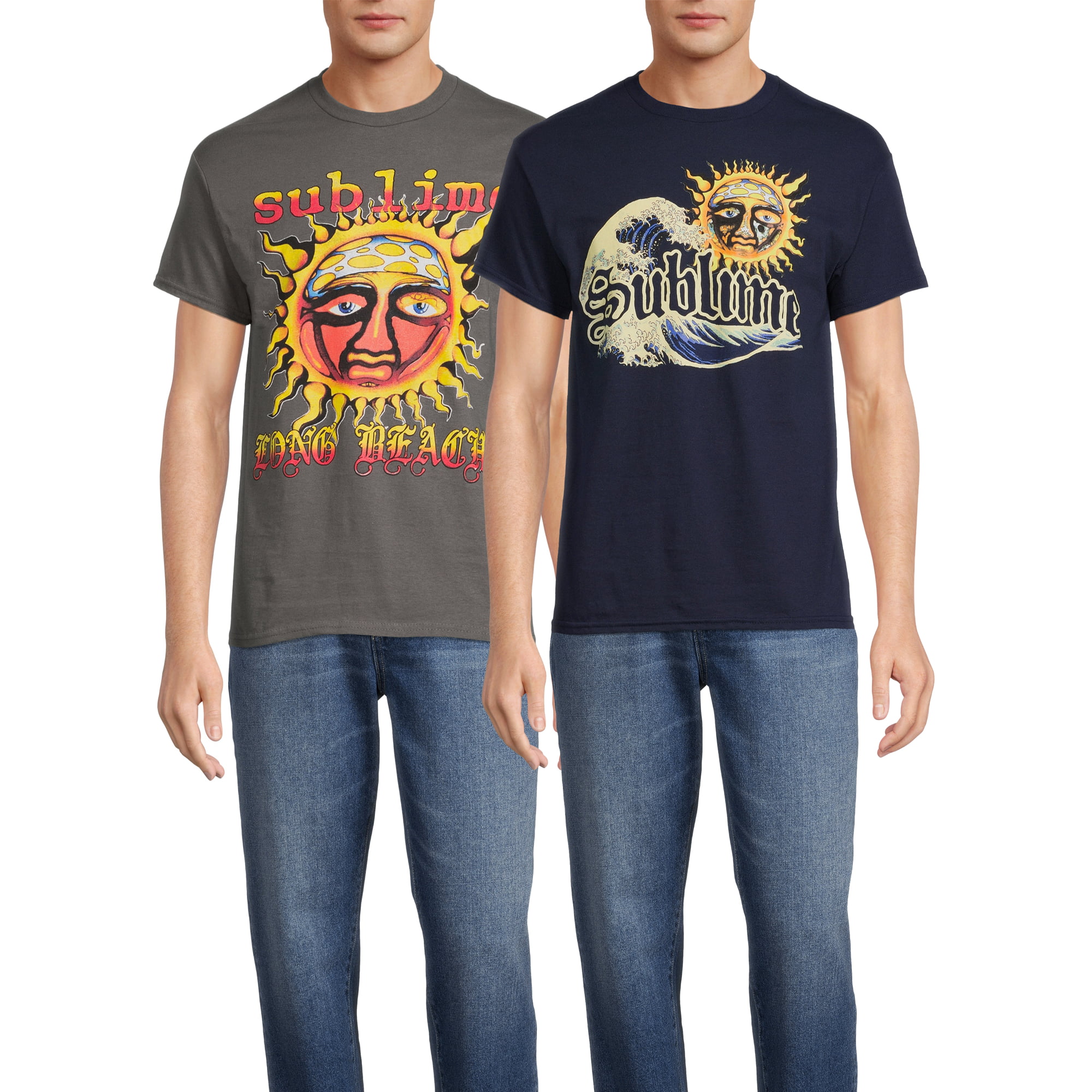Sublime Men's & Big Graphic Band T-Shirts with Short Sleeves, 2-Pack - Walmart.com