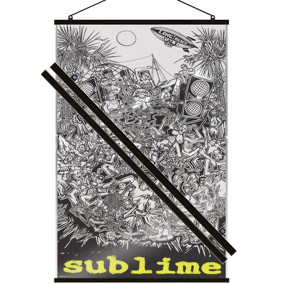 Sublime - Music Poster (What I Got - B&W Cartoon) (Size: 24" x 36") (Laminated Poster & Black Hanger)