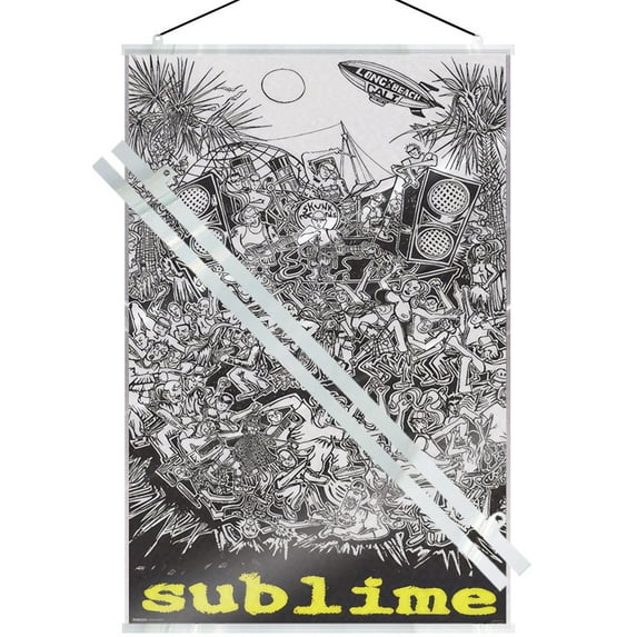 Sublime - Music Poster (What I Got - B&W Cartoon) (Size: 24" x 36") (Laminated Poster & Clear Hanger)