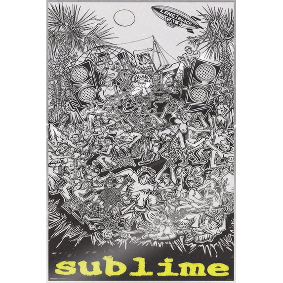 Sublime - Music Poster (What I Got - B&W Cartoon) (Size: 24" x 36") (Laminated Poster)