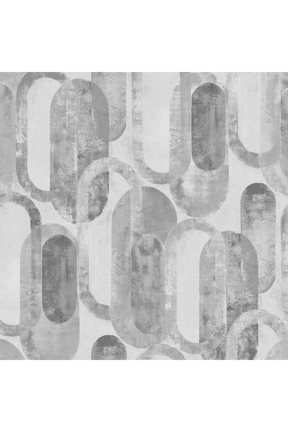 Oval Shapes Grey Wallpaper