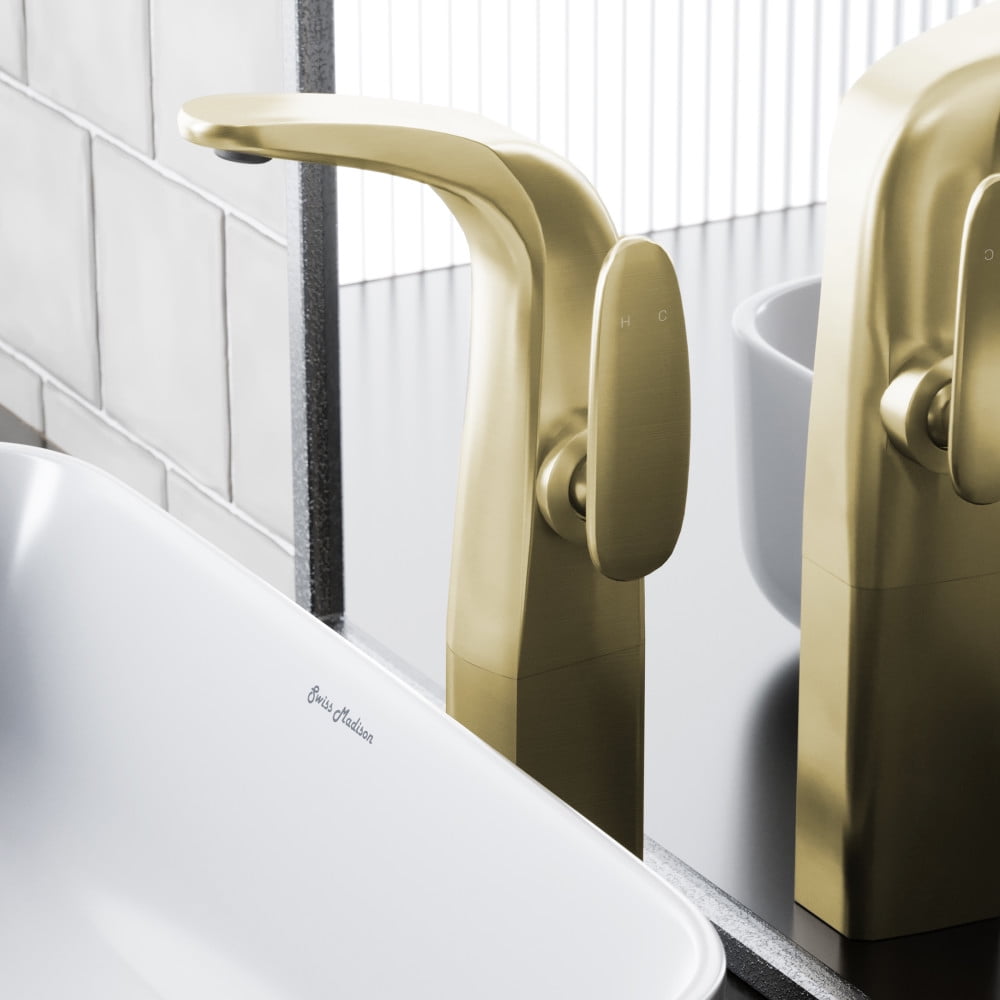 Sublime Brushed Gold Single-Handle Bathroom Faucet