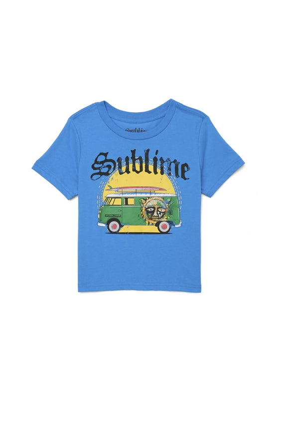 Sublime Summer Van Toddler Crewneck Tee with Short Sleeves, Sizes 12M-5T
