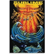 Sublime Sun And Fish Album Cover Posters Music Cool Wall Decor Art Print Poster For Aesthetic Room D Print Photo Art Painting Canvas Poster Home Decorative Bedroom Modern Decor Posters Gifts
