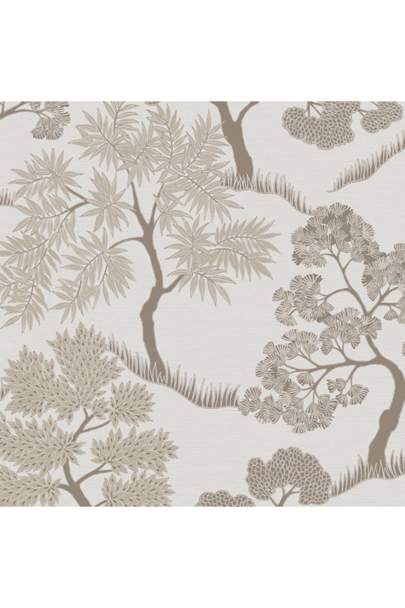 Trees Natural and Gold Wallpaper